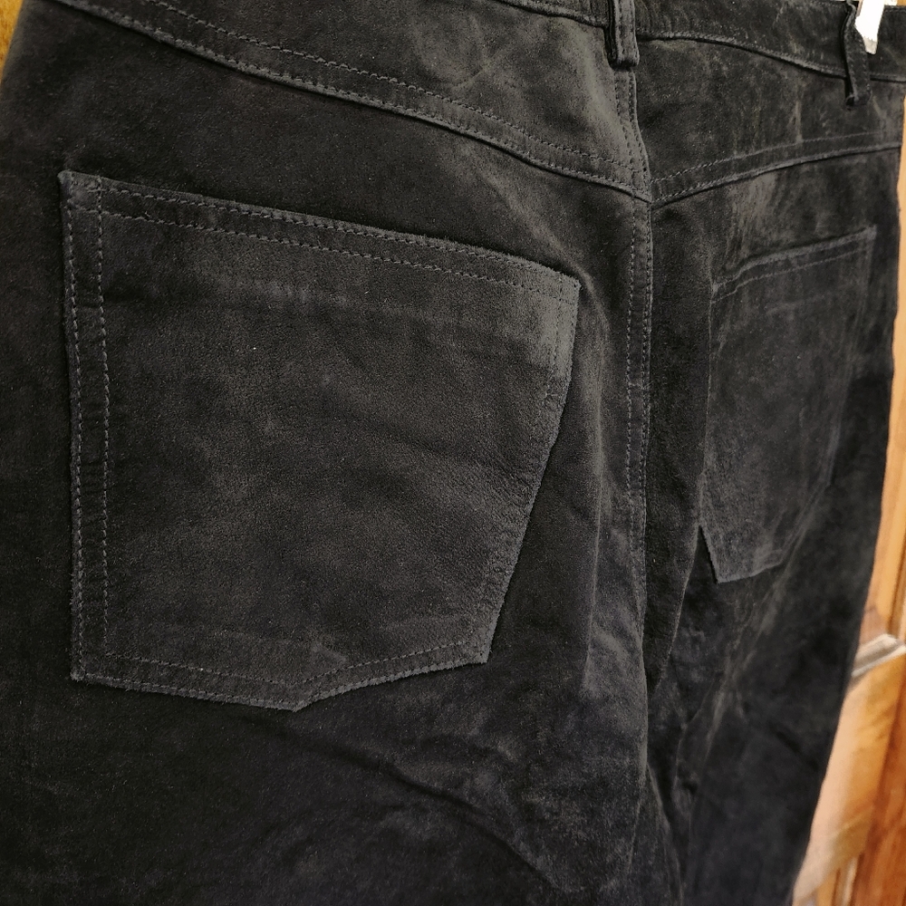 Brandon Thomas Suede Pant Black 5 Pocket Pant High Waisted Womens Size 6 Lined
